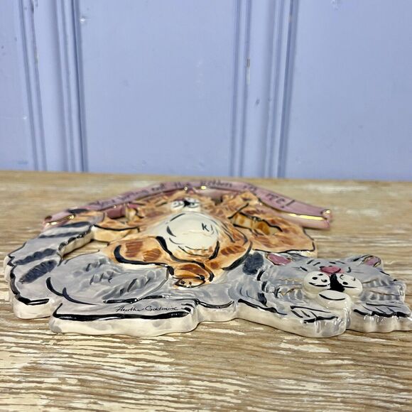 Vtg You Bring Out The Kitten In Me Blue Sky Ceramic Cat Wall Art Goldminc 2002 - Picture 8 of 16